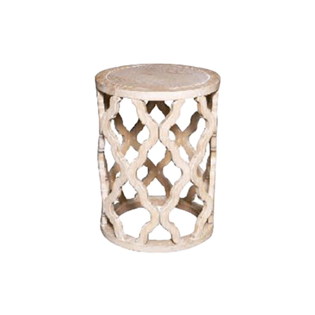Penelope Oak Wood Round Side Table