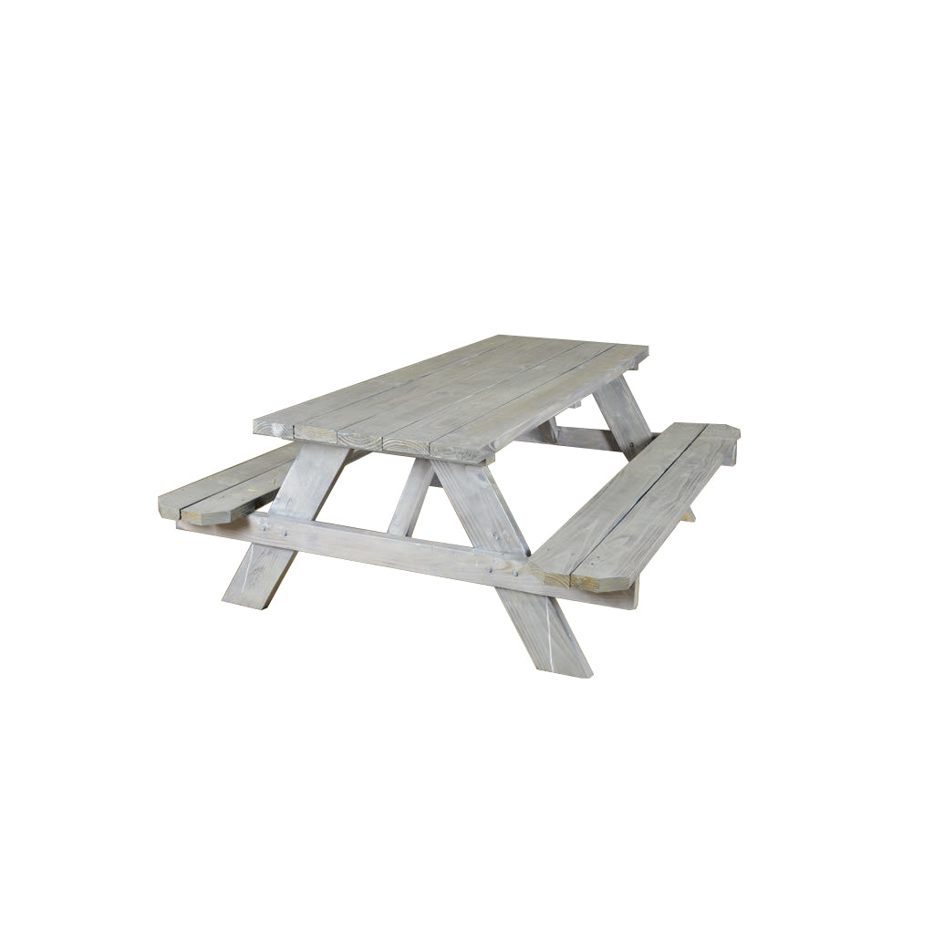 Picnic Driftwood Table w/ Benches - 6'