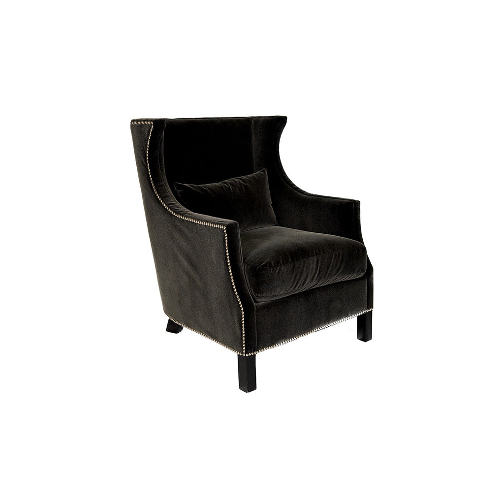 Quentin Grey Mohair Club Chair