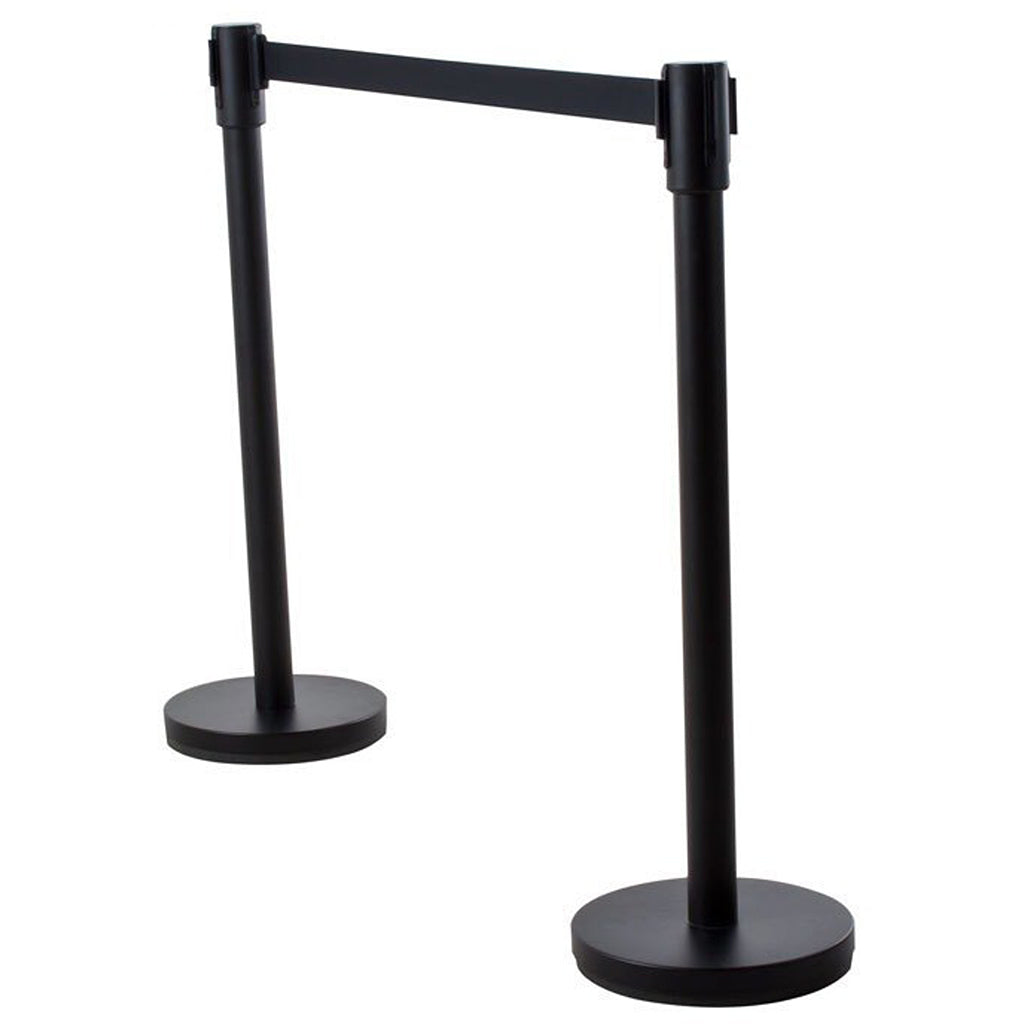 Retractable Black Stanchion (6')