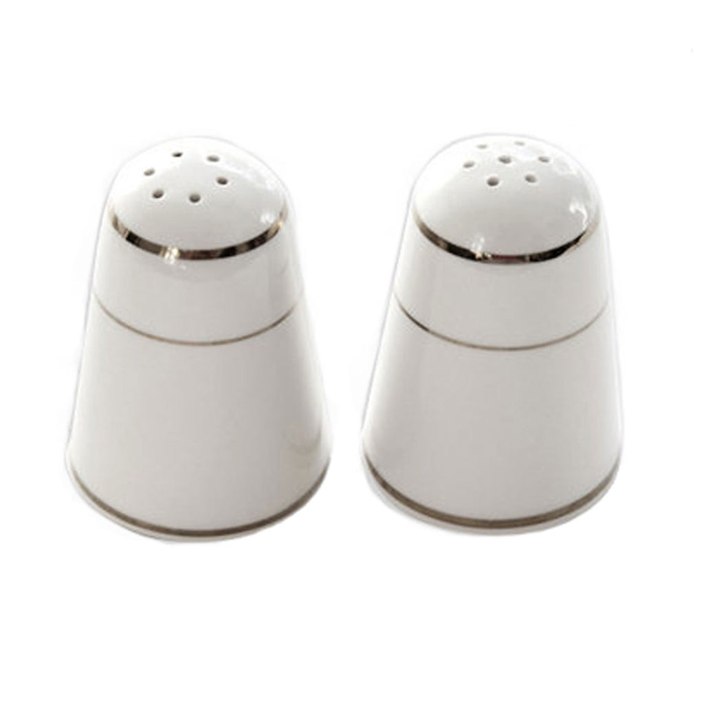 Salt & Pepper Set - Filled Ivory w/ Gold Rim