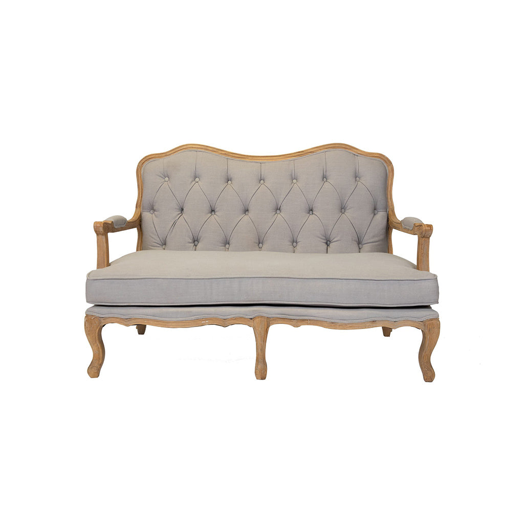 Savannah Dove Grey Tufted Settee