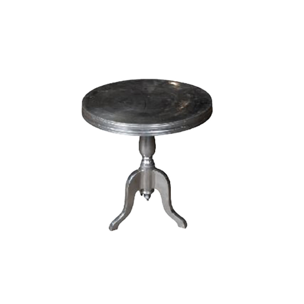 Silver Pedestal Side Table