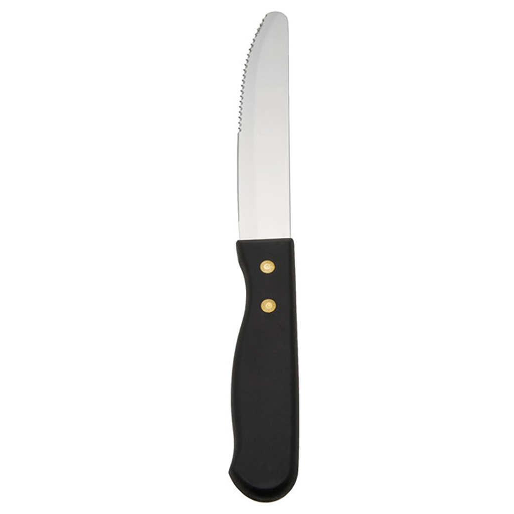 Stainless Steel Steak Knife w/ Plastic Black Handle