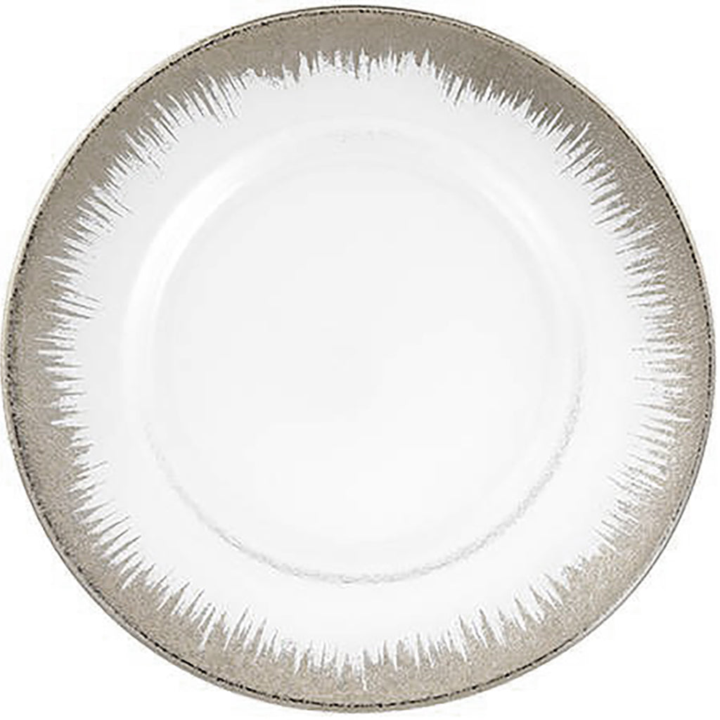 Clear Glass Charger w/ Platinum Fade