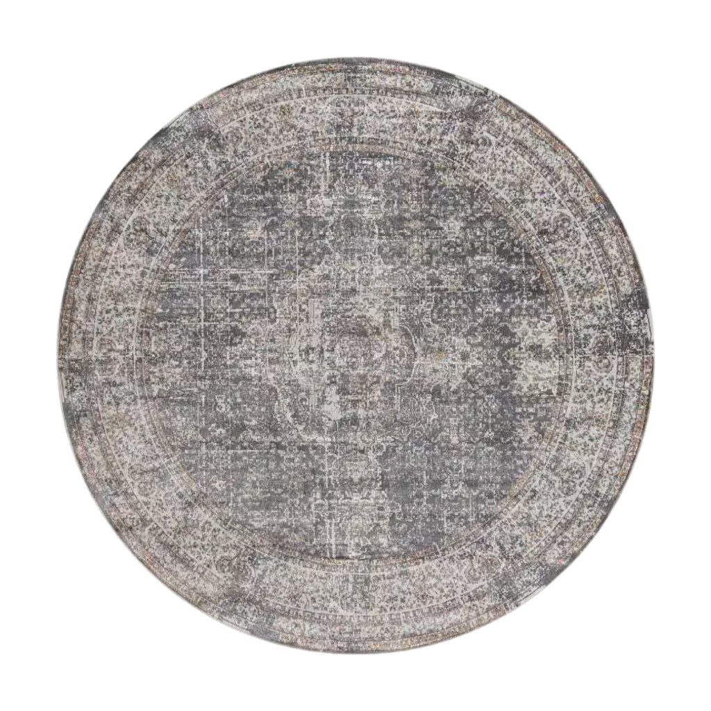 Steel and Onyx Round Rug
