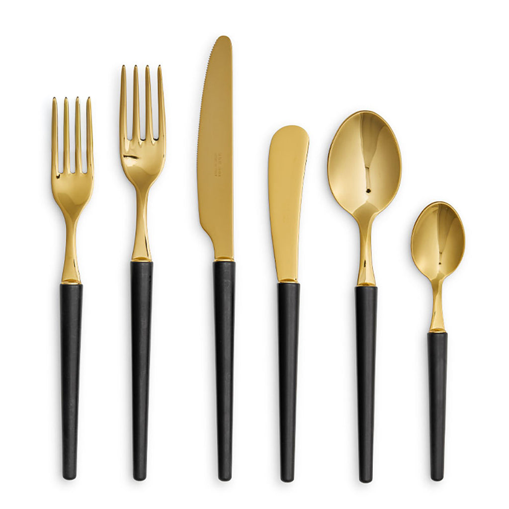 Stiletto Gold Black Matte Flatware Collection