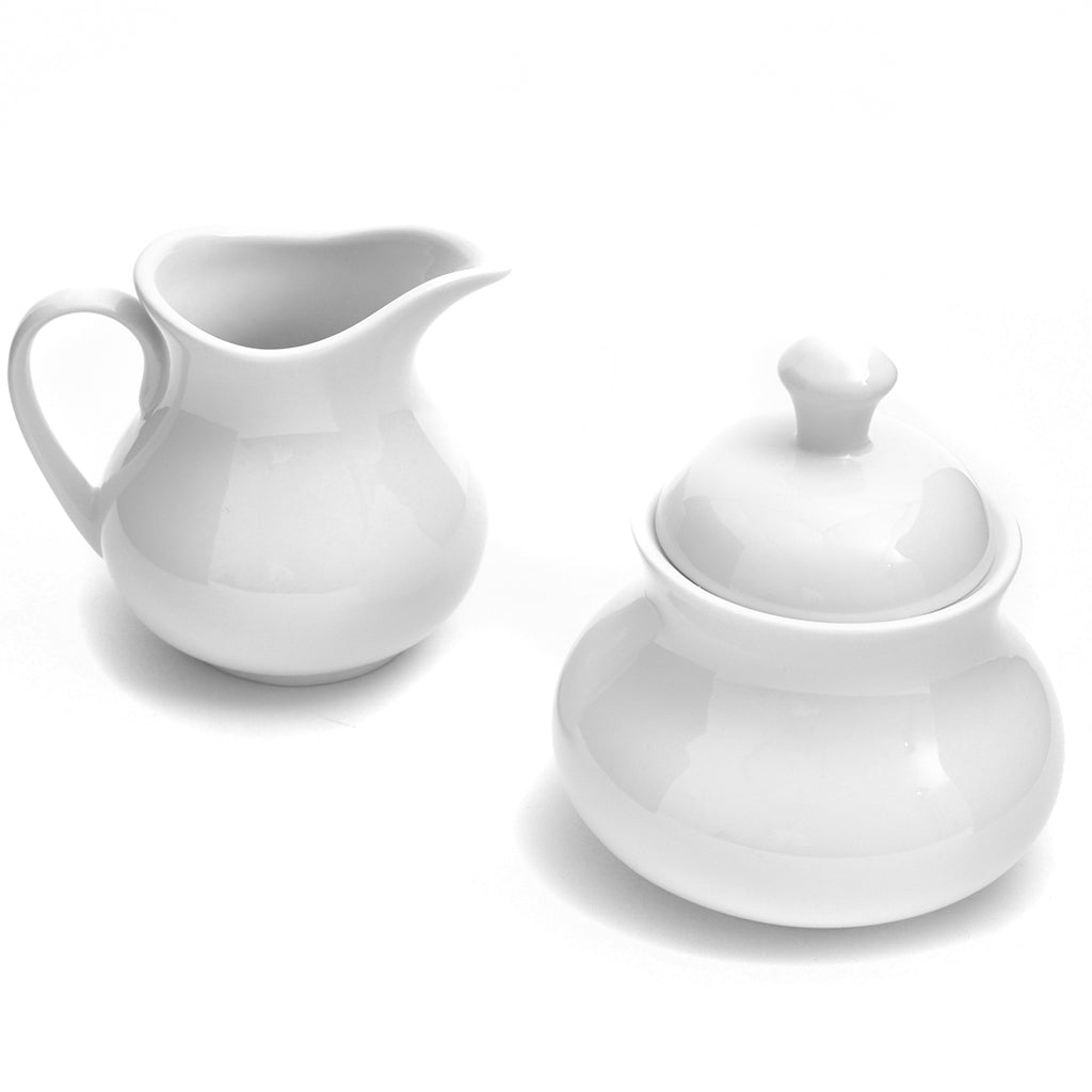 Sugar & Creamer Set - White Rim