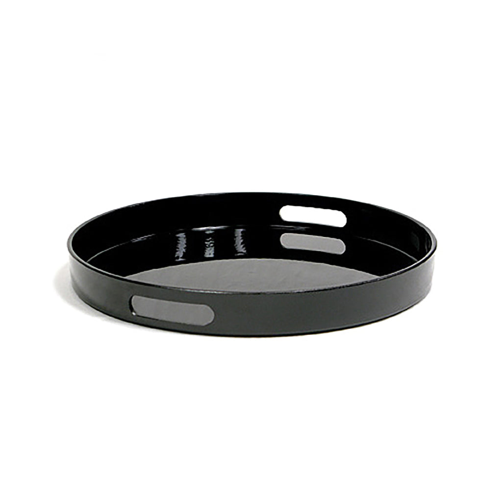 Tray - Gallery Round 14" Black Lacquer