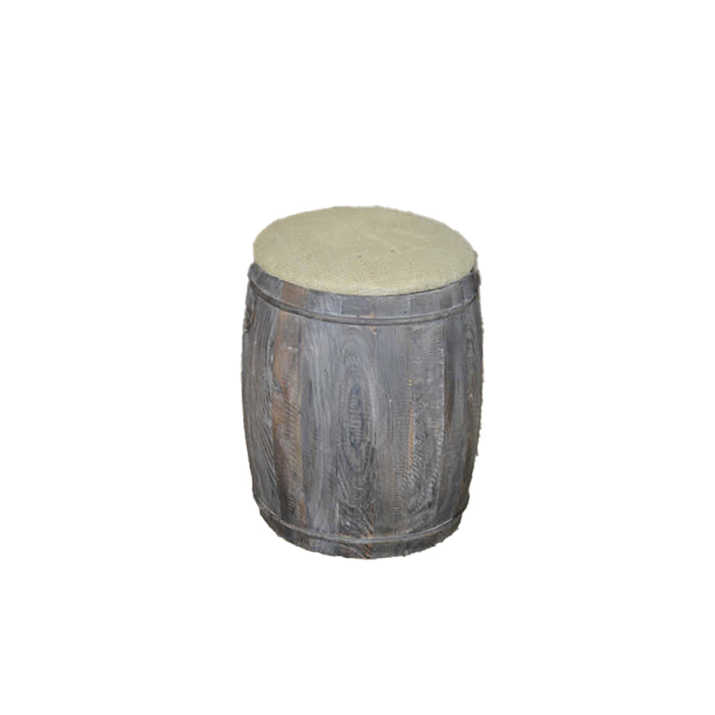 Wine Barrel Round Pouf