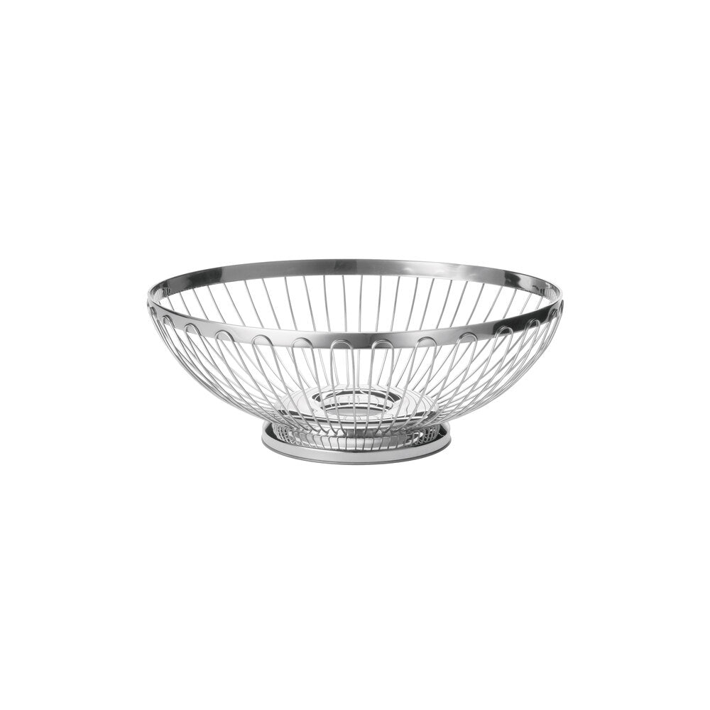 Bread Basket - 9" Oval Stainless Steel Wire