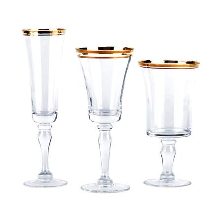 Gold Rim Glassware Set
