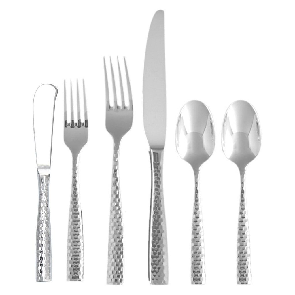 Lucca Faceted Stainless Steel Flatware