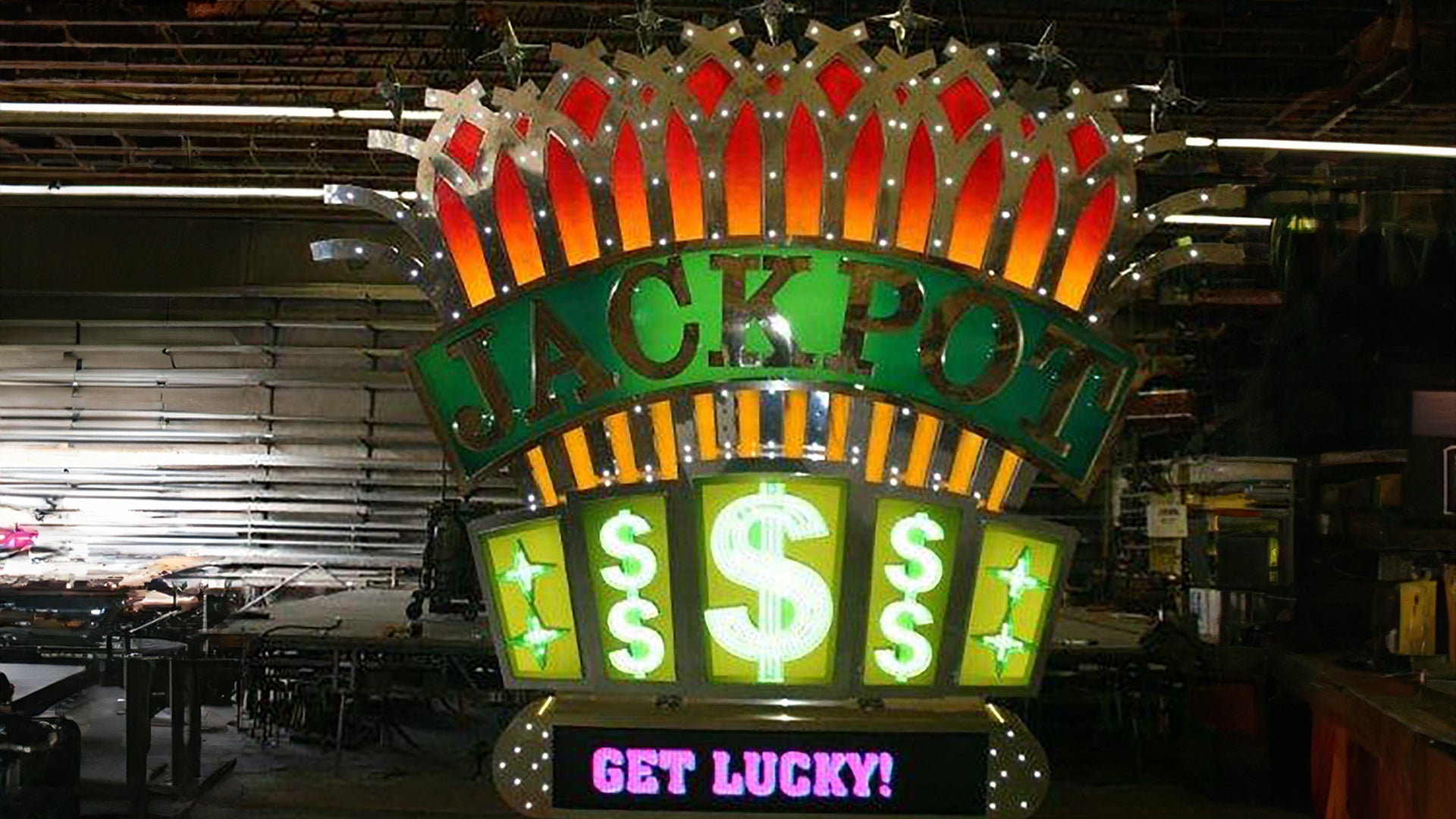 Jackpot illuminated sign