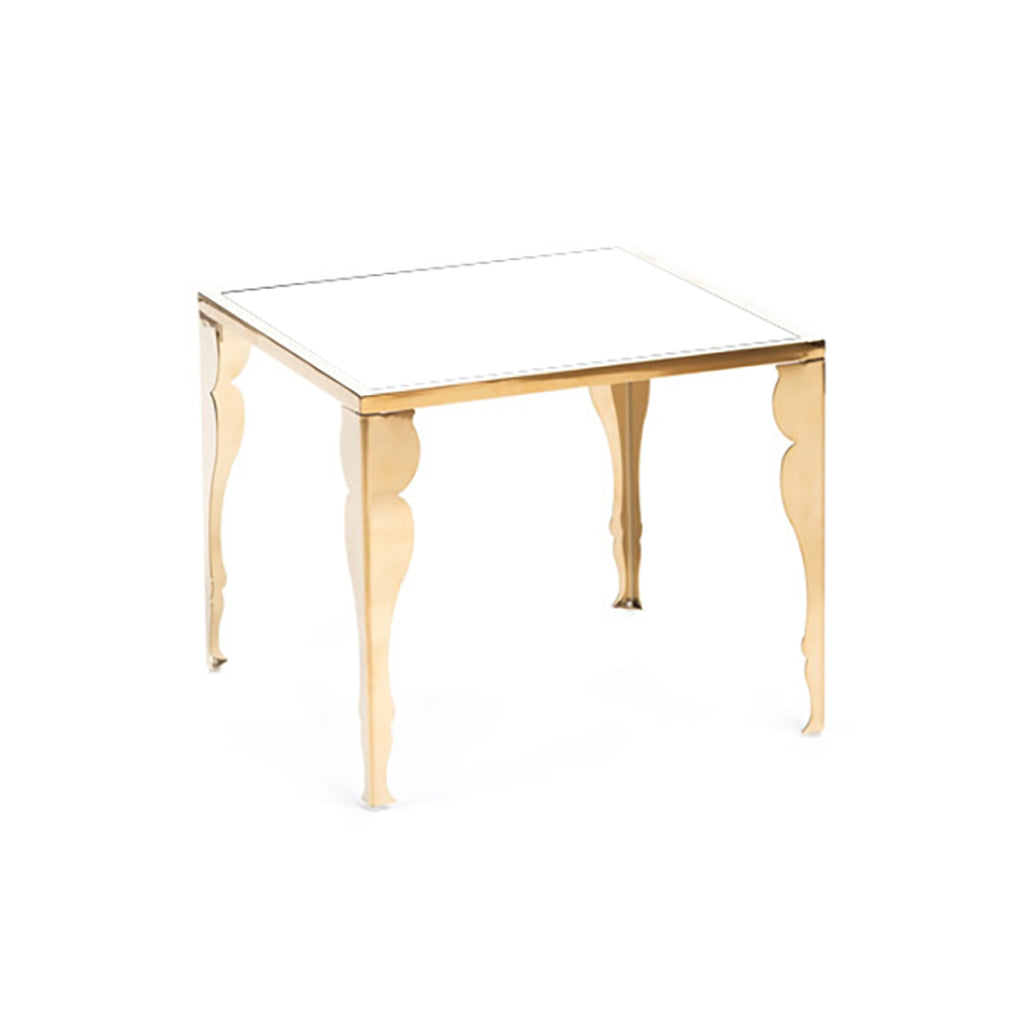 Astaire White Acrylic w/ Gold Frame Side Table