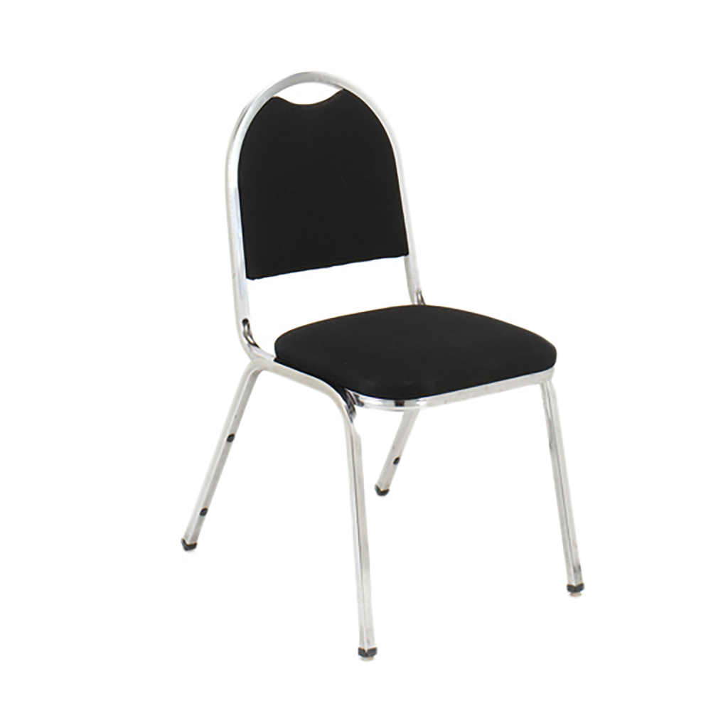 Banquet Stackable Black w/ Chrome Frame Chair