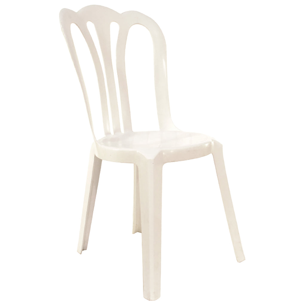 Bistro White Plastic Stacking Chair