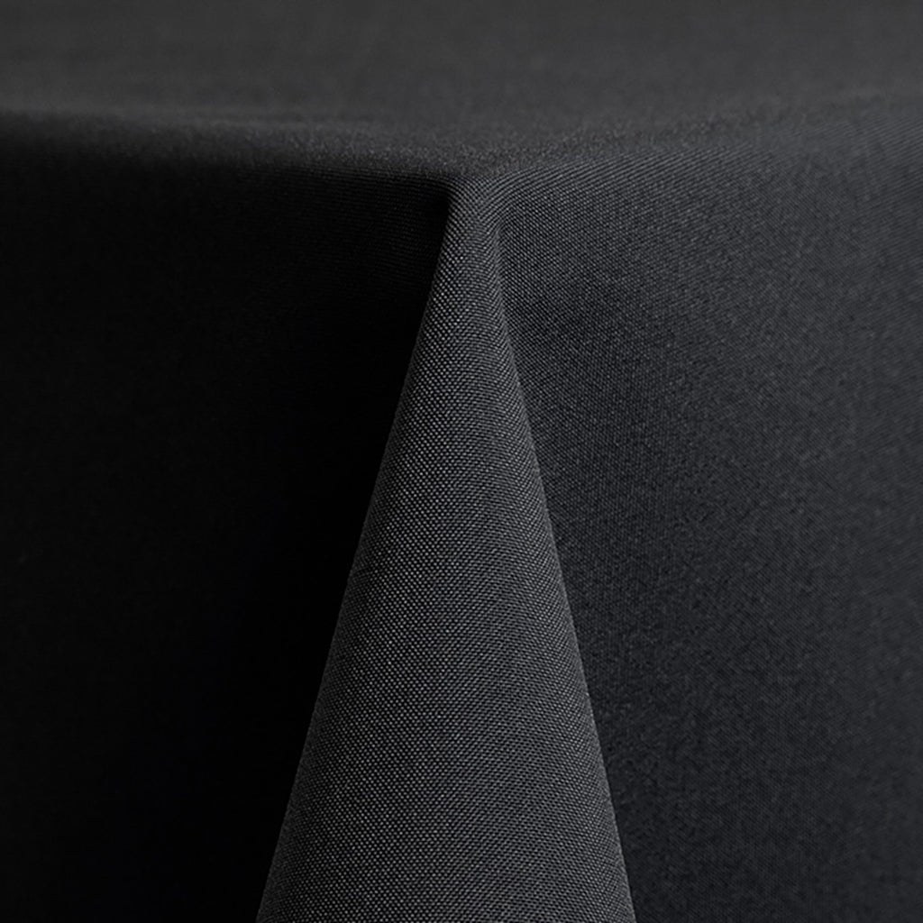 Black Solid Polyester Linen