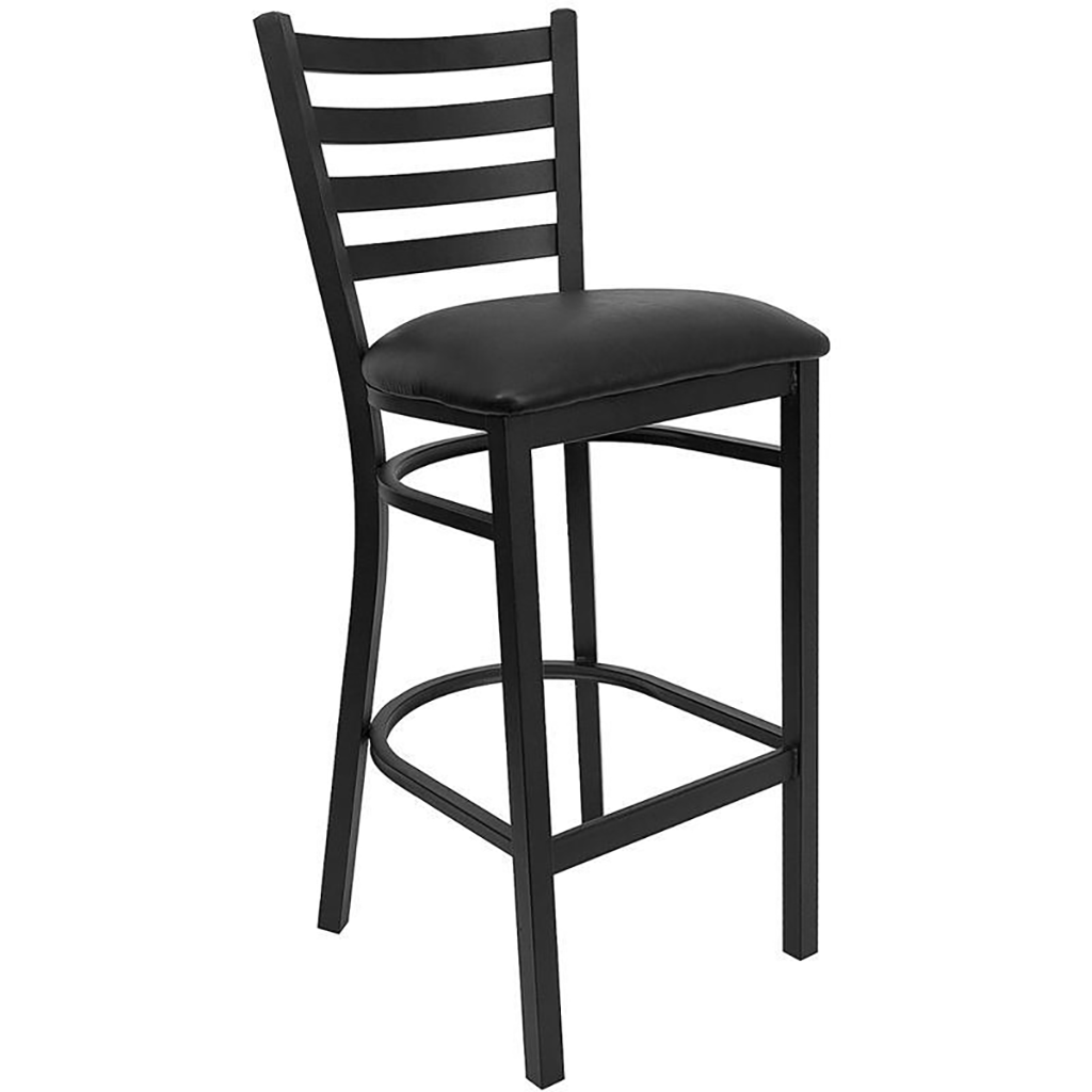 Black w/ Vertical Rungs Barstool