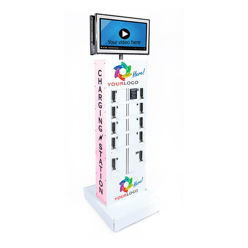 Charging Locker Tower with Display Monitor