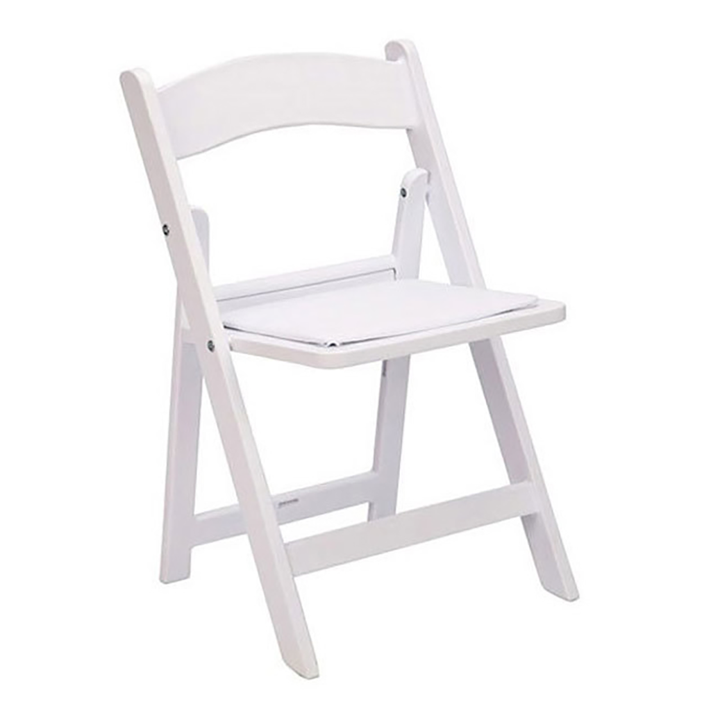 Children's Folding White Resin Chair