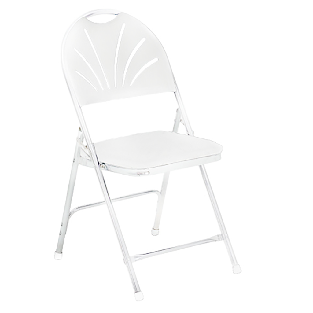 Contour Back w/ Padded Seat Folding White Chair