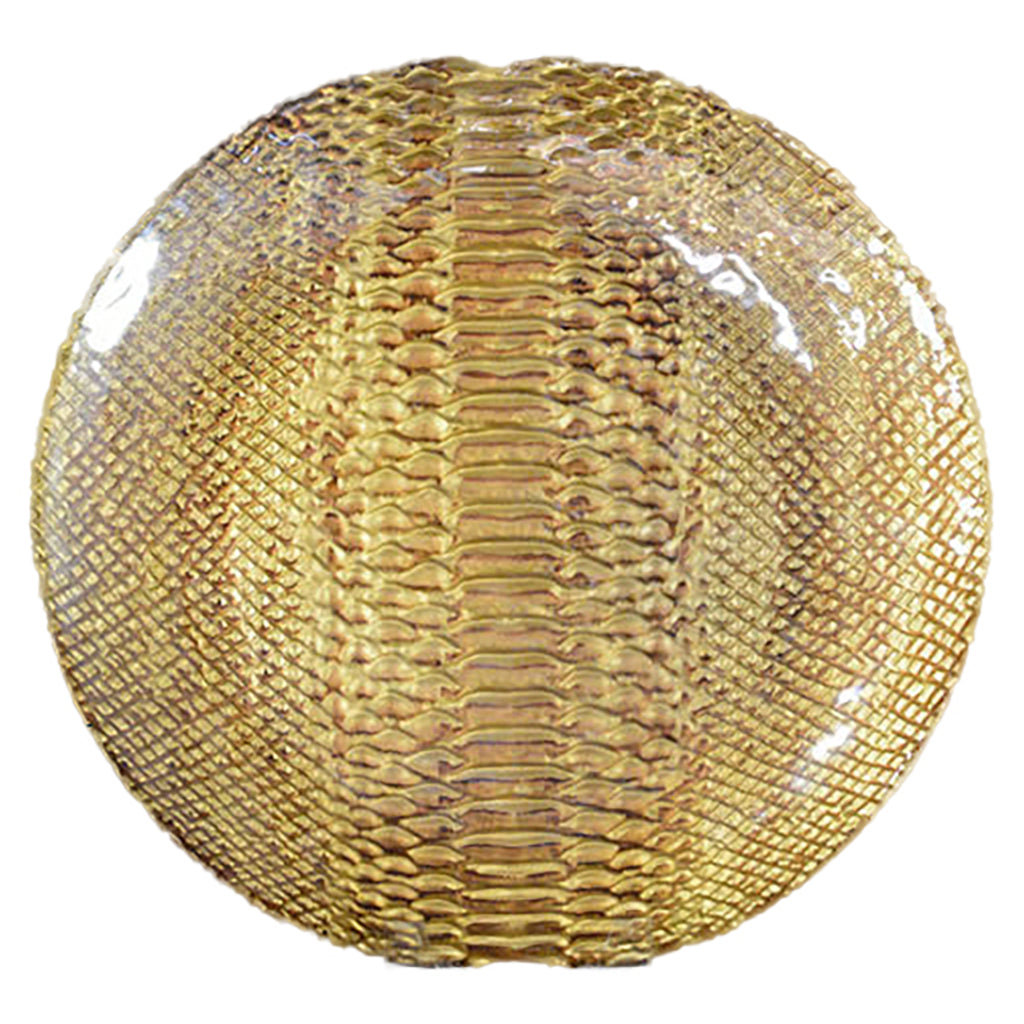 Crocodile Gold Glass Charger