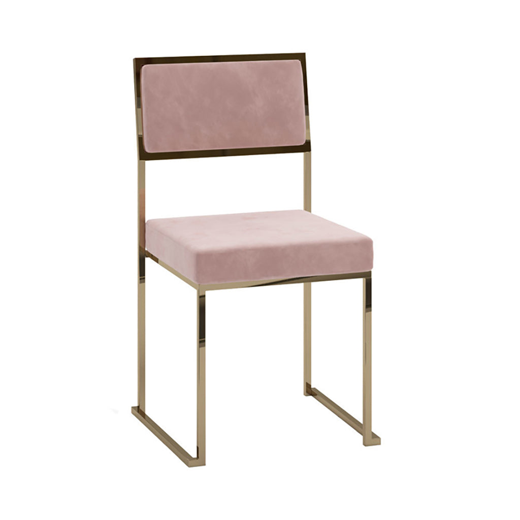 Edison Gold w/ Blush Velvet Cushions Chair