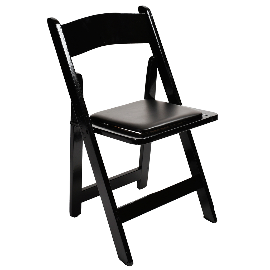 Garden Folding Black Wood Chair