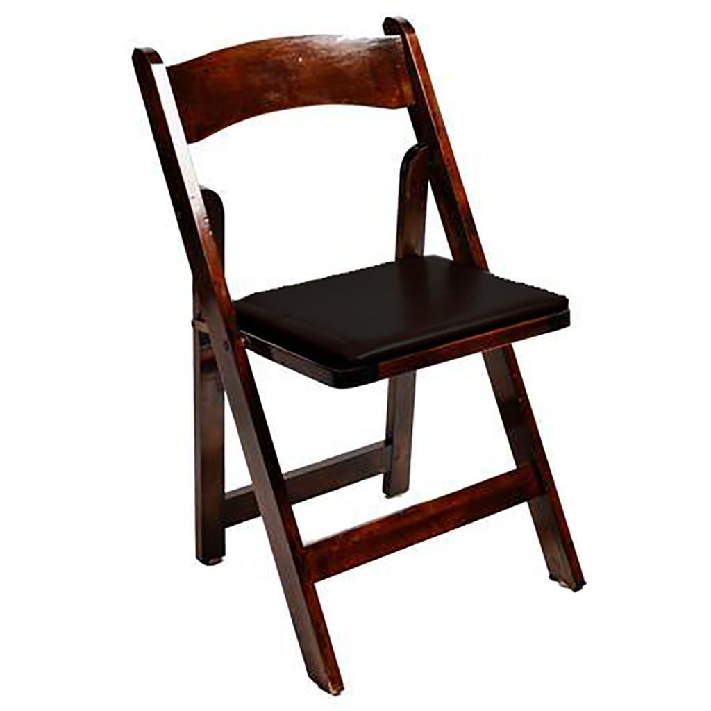 Garden Folding Fruitwood w/ Black Seat Wood Chair