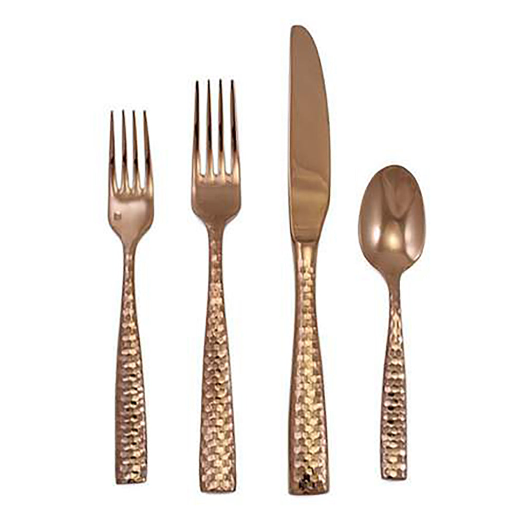 Hammered Rose Gold Flatware