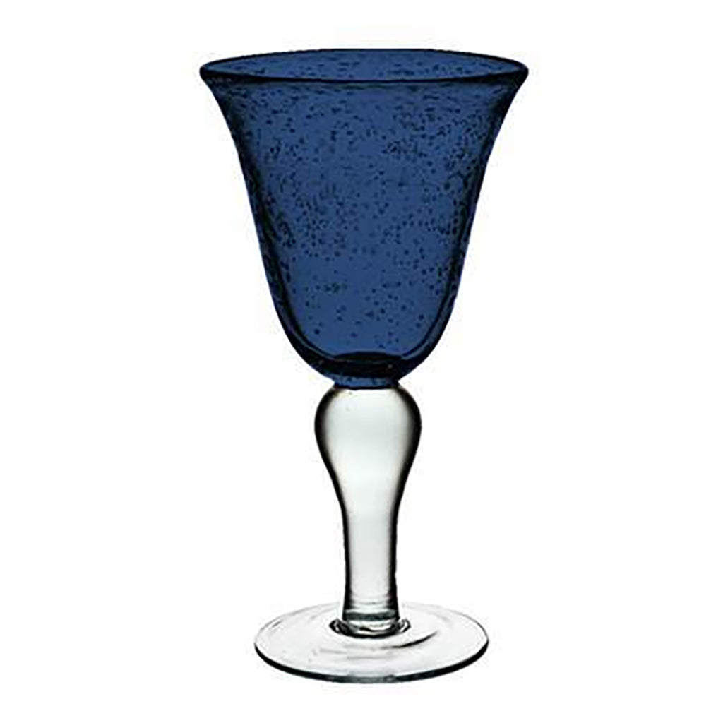 Iris Bubble Slate Blue Goblet - 8 oz