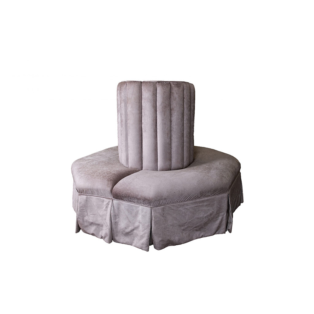 Josephine Silk Blush Velvet Octagonal Banquette