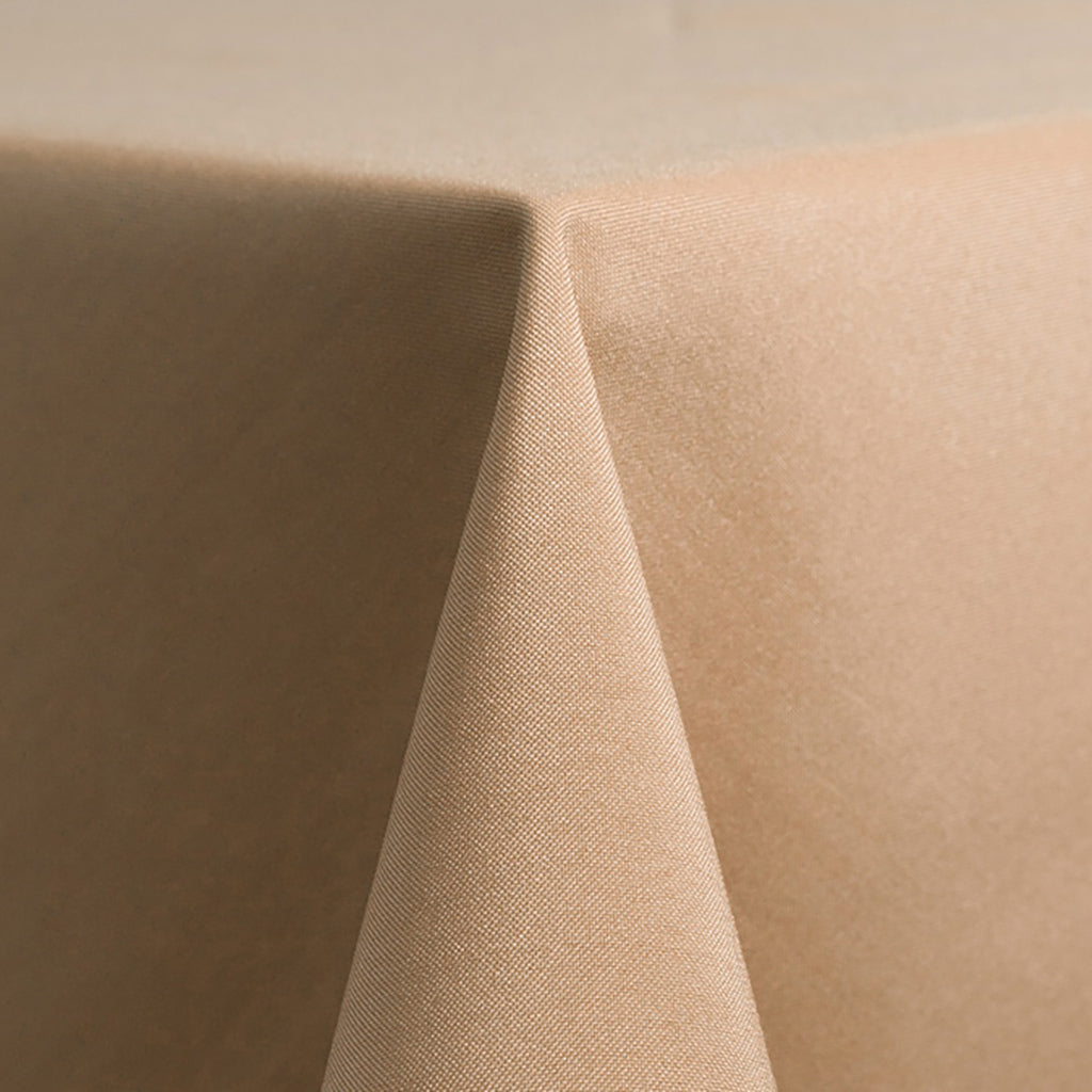 Khaki Beige Solid Polyester Linen