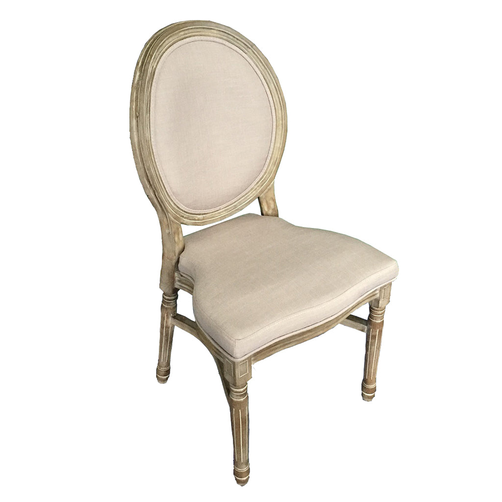 King Louis Limewash Grey Chair