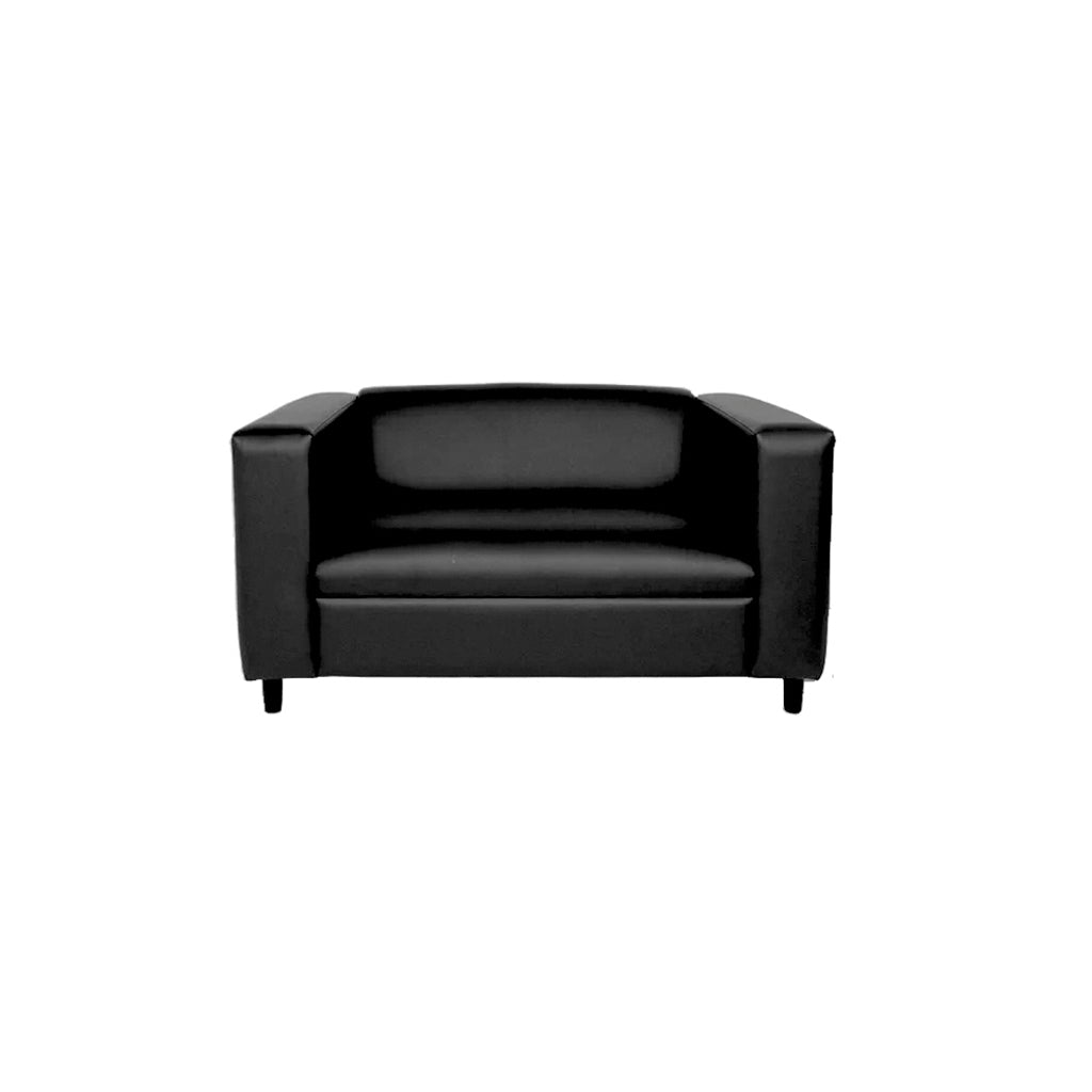 Leather Black Canal Loveseat