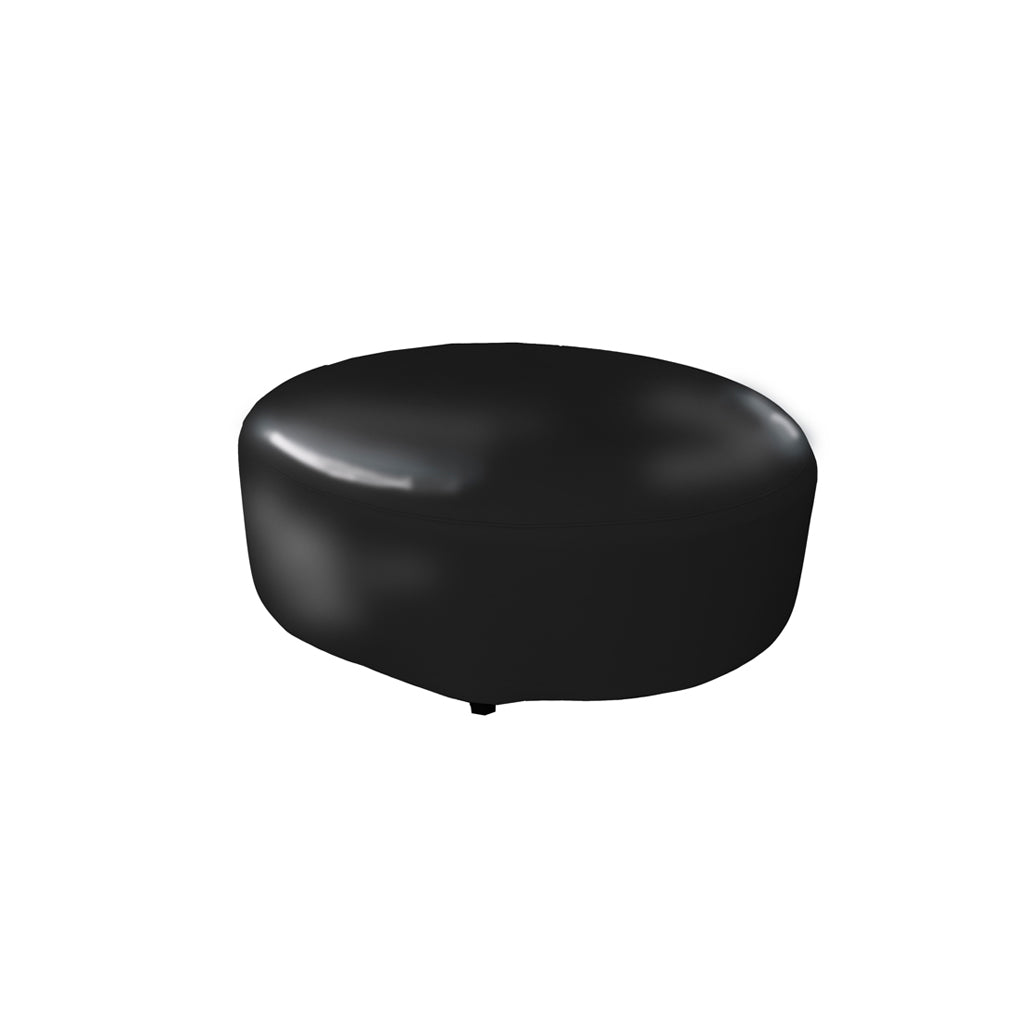 Leather Black Round Ottoman - 50"