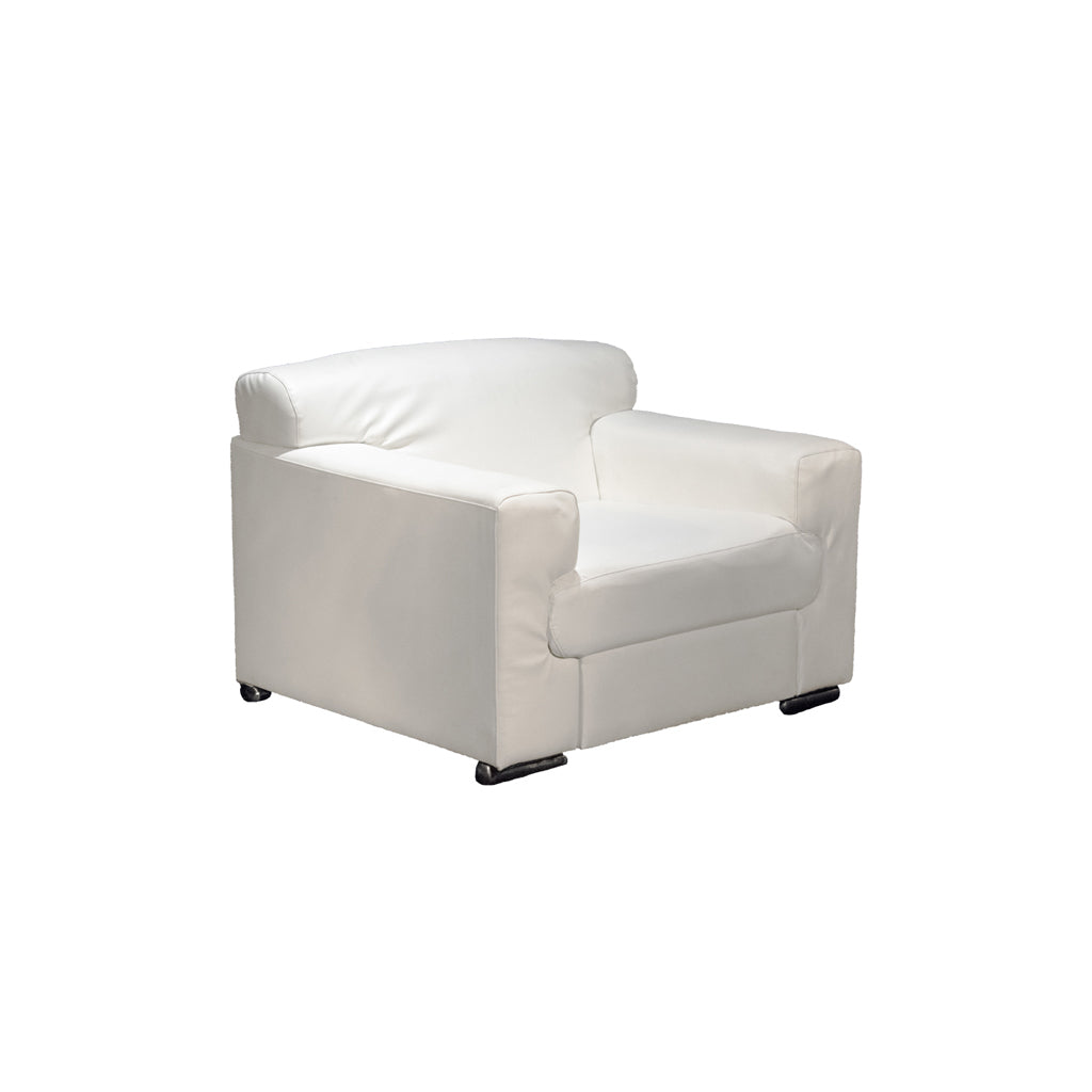 Leather White Chair w/ Arms