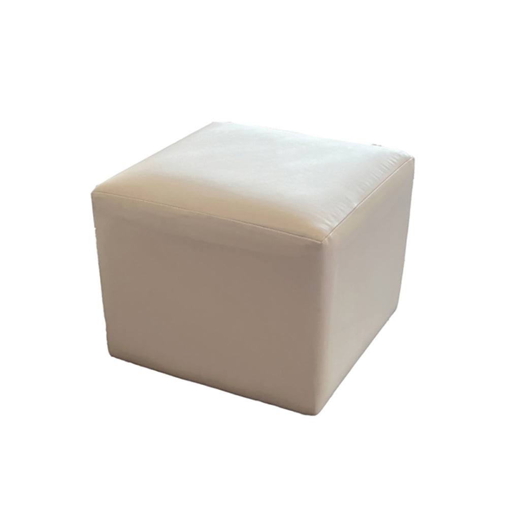 Leather White Cube Ottoman