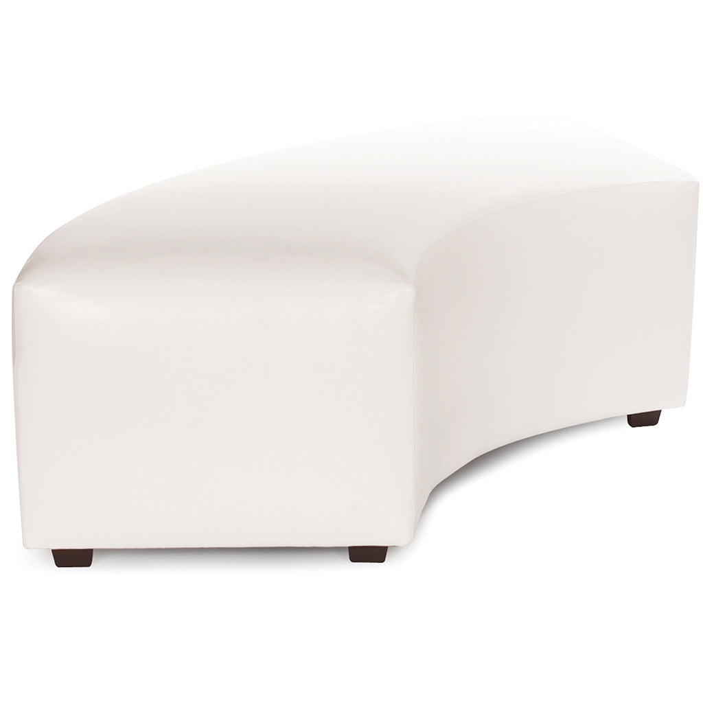 Leather White In-Curve No Back Bench