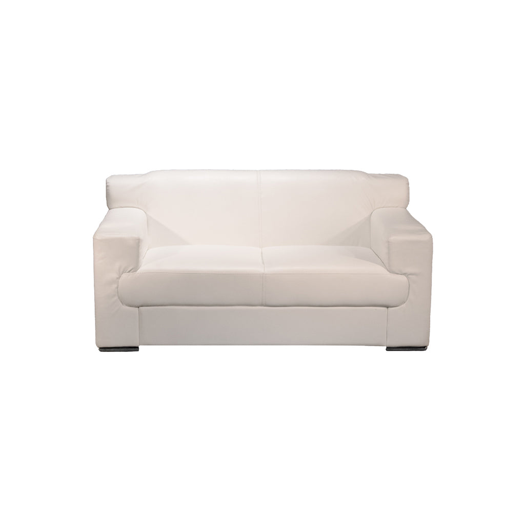 Leather White Loveseat