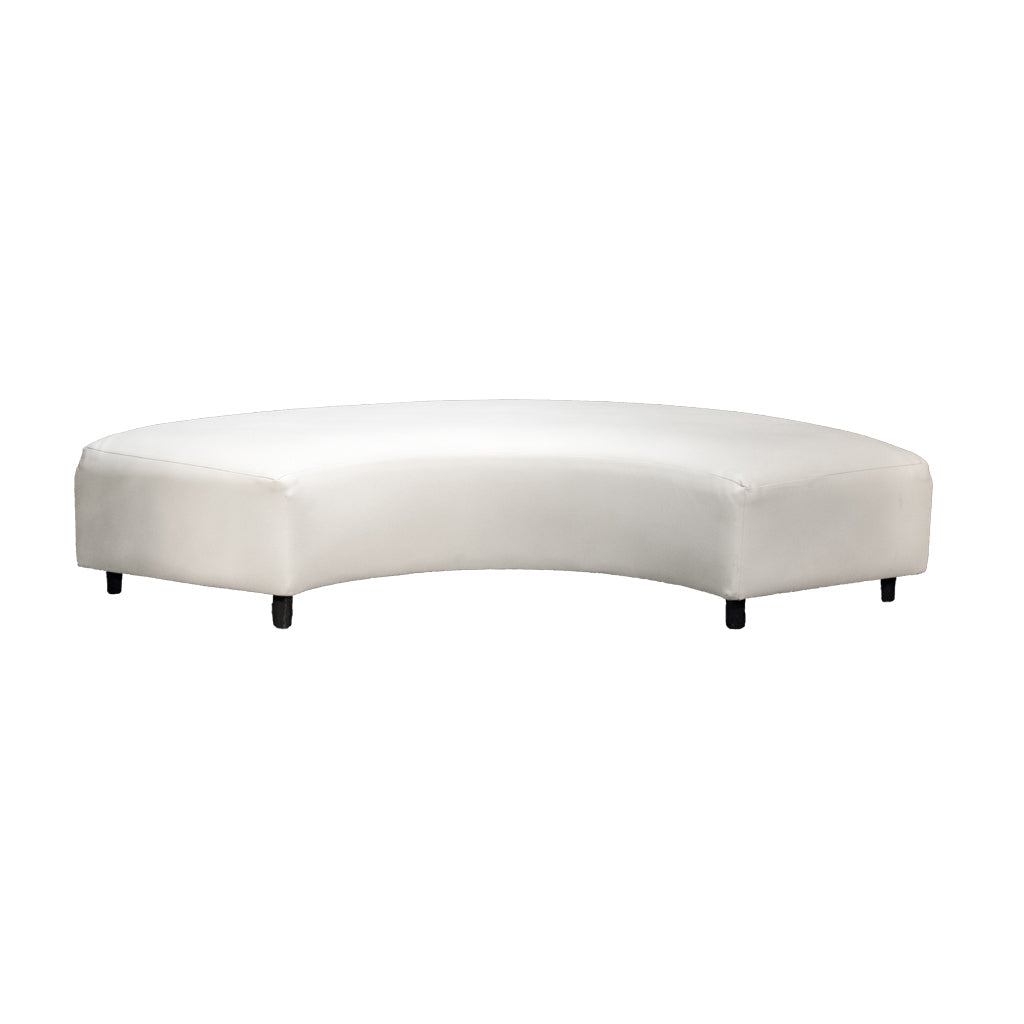 Leather White Serpentine Bench