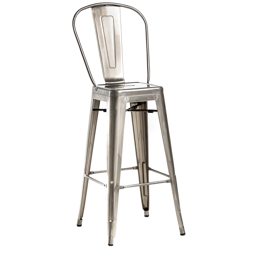 Oscar Gunmetal w/ Back Barstool