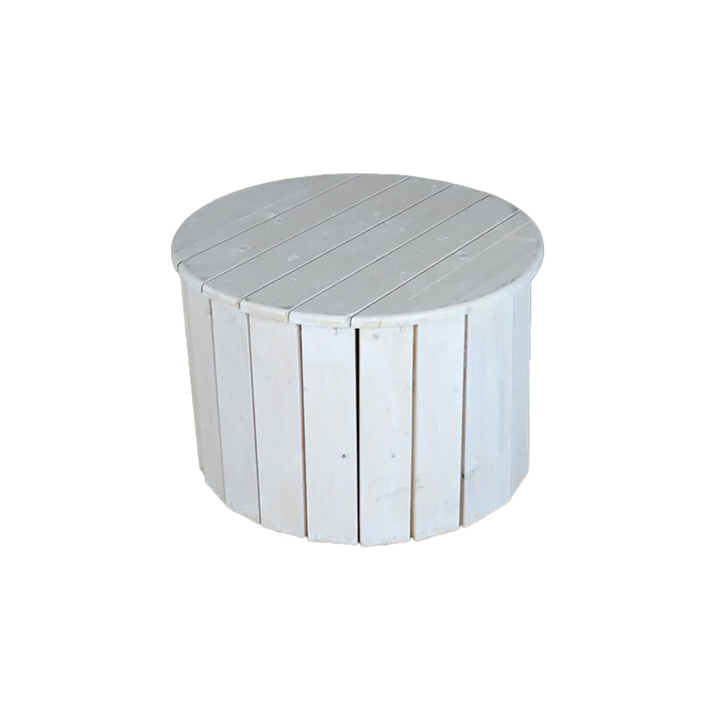 Pallet White Round Ottoman - 28"