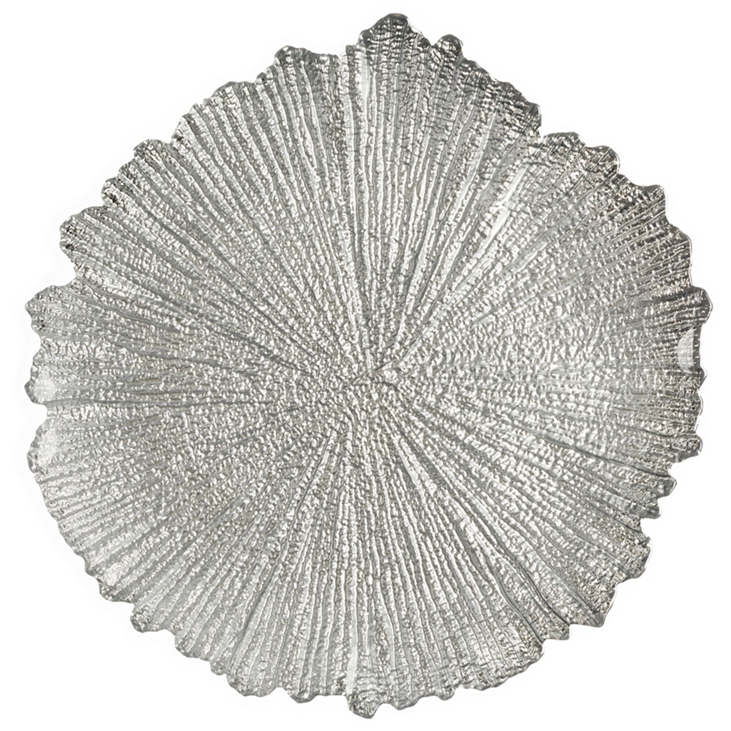 Reef Silver Burst Glass Charger