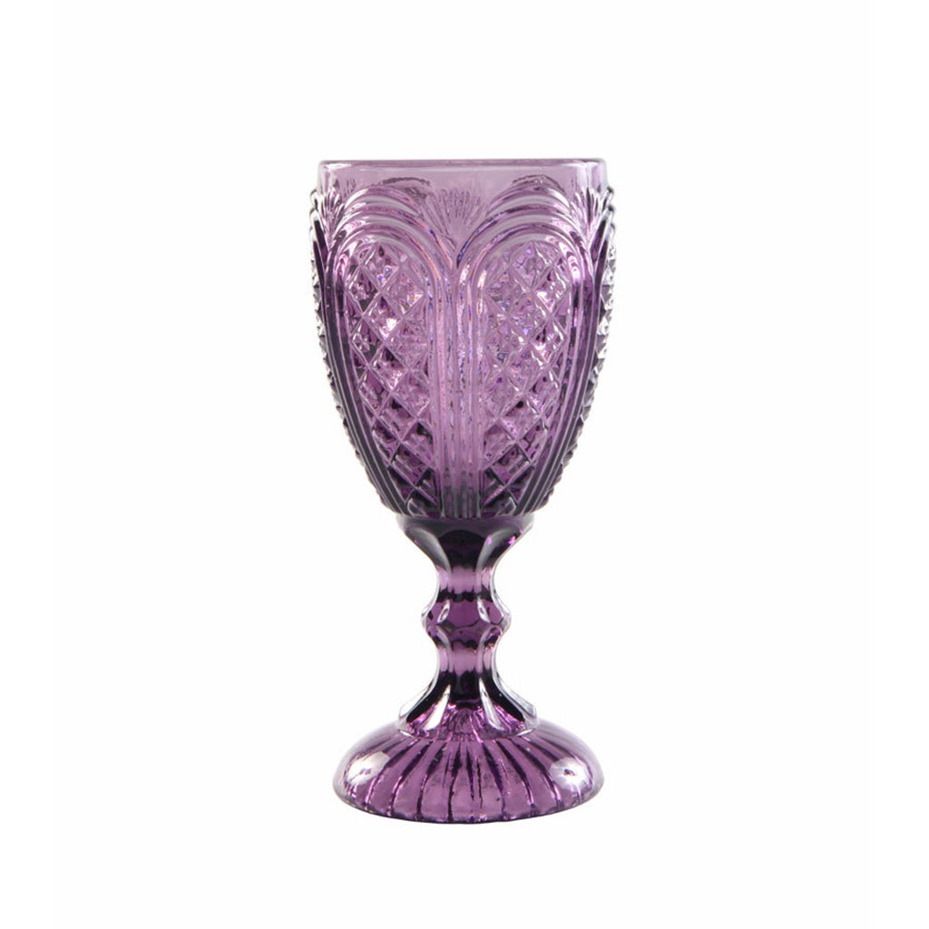 Vintage Carousel Amethyst Goblet - 11 oz