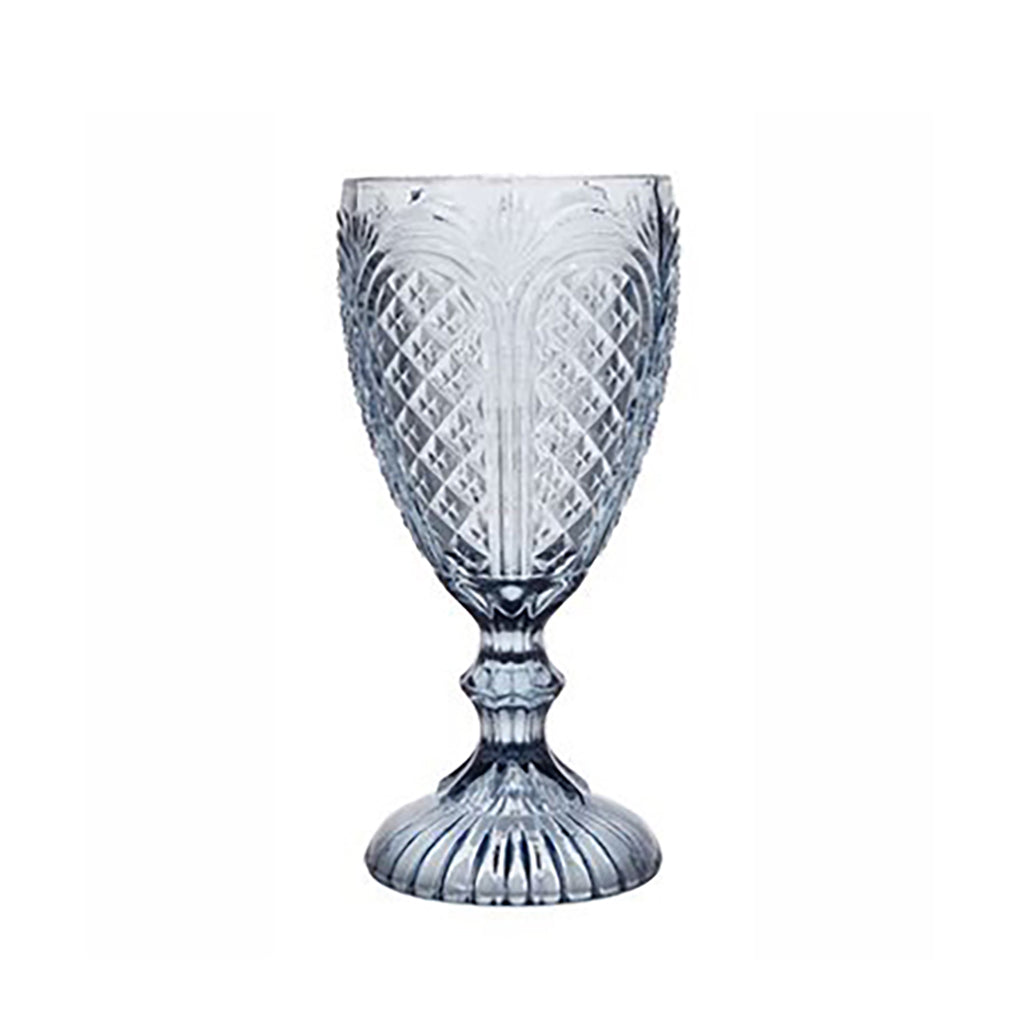 Vintage Carousel Blue Goblet - 11 oz