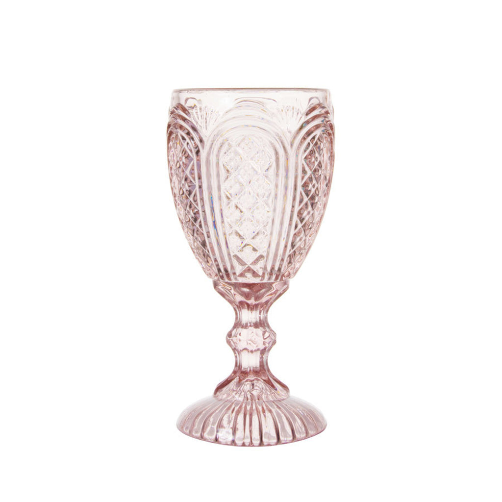 Vintage Carousel Pink Goblet - 11 oz